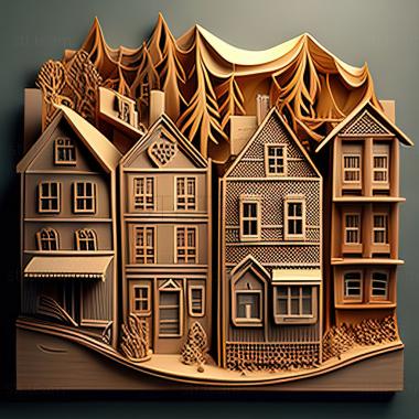 3D model st houses (STL)